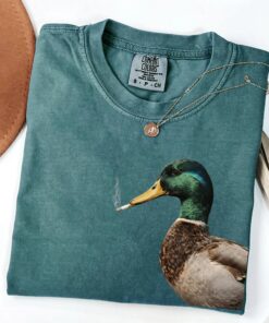 Mallard Smoking Cigarette Meme Funny Mallard Duck Hunting T-Shirt | Mallard Meme Graphic Tee | Unisex Novelty Animal Shirt