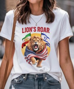 Lion’s Roar Shirt, America Israel Support, Free Iran Tee, Patriotic Freedom Graphic T-Shirt