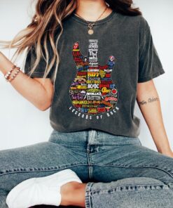 Legends of Rock T-Shirt, Vintage Guitar Shirt, Classic Rock Music Fan Top, Retro Band Concert Tee, Music Lovers Gift Apparel