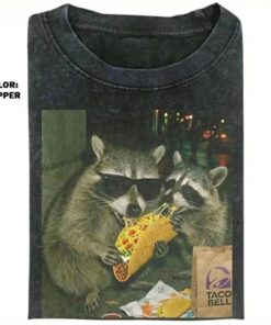 Raccoon Eating Tacos Sweatshirt, Silly Shirt Gift, Unisex Graphic Hoodie, Funny Tee, Tacos Lover Raccoon T-Shirt