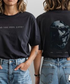 Do You Feel Love Shirt, Minimalist Aesthetic T-Shirt, Streetwear Graphic Tee, Dark Art Back Print Top, Unisex Vintage Style Tees