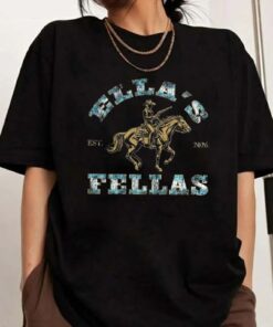 Ella's Fellas Shirt, Retro Western Dandelion Tee, Vintage Cowboy Fan Gear