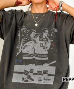Quinn Hughes Jack Hughes Brother Usa Champion Hockey Vintage Shirt