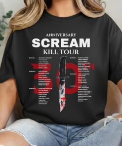 Scream 7 Kill Tour 2026 Shirt, 30Anniversary Horror Movie Graphic Tee, Retro Ghost Killer Unisex T-Shirt