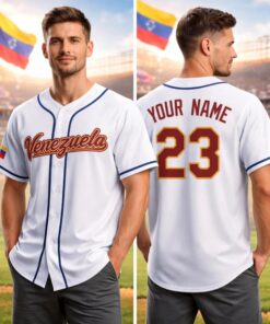 Custom Venezuela Baseball Jersey, Printed WBC Shirt, Personalized Name Number