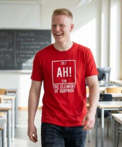 Project Hail Mary AH! Element of Surprise Ryland Grace Red T-Shirt, Chemistry Joke Tee
