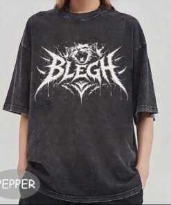 Cat Blegh Metal Band T-Shirt, Funny Heavy Metal Cat Graphic Tee, Rock Music Meme Shirt, Gothic Cat Lover Gift, Unisex Alternative Band Style