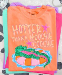 Hotter Than Hoochie Coochie – Graphic Tee, Summer Gator Beach Lake Day Shirt