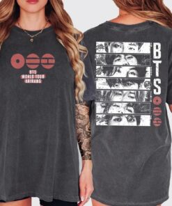BTS Arirang World Tour Shirt, Vintage Washed Kpop Graphic Tee, Bangtan Boys Concert T-Shirt