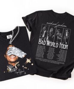 Youth Michael Jackson Tee, Michael Jackson Bad World Tour 1987 T-Shirt, King Of Pop Unisex Fan Gift