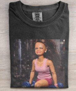 Funny Gym Doll Meme T-Shirt, Viral Workout Reaction Tee, Aesthetic Vintage Fitness Graphic Shirt