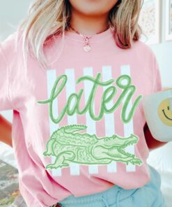 Later Gator Shirt, See You Later Alligator Tshirt, Trendy Vacation T-shirt, Crocodile Graphic Funny Quote Beach Summer Tee