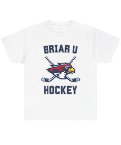 Briar U Hockey T-Shirt, Hawk Mascot, Crossed Sticks, Collegiate Sports Tee