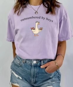 Funny Goose Mama Shirt, Outnumbered by Sons Gift, Mother\s Day --porcelain