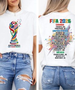 2026 FIFA World Cup Soccer Fan Tee, USA Canada Mexico Host Cities Shirt