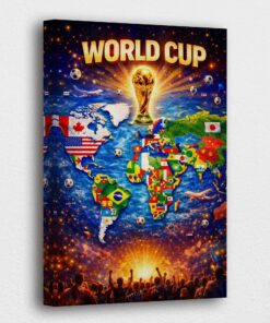 2026 World Cup Retro Travel Poster & Canvas, Sports Decor