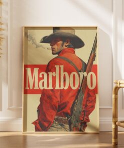 Vintage Cigarette Western Cowboy Poster Print, Retro Marlboro Print, Vintage Marlboro Art Print , Vintage Cowboy Posters
