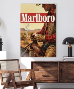 Vintage Marlboro Cowboy Wall Art, Retro Western Poster & Canvas SKUHAEVIC (1