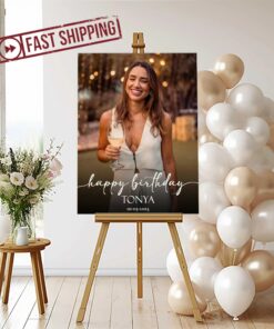 PRINTED Birthday Poster Board, Large Custom Photo Welcome Sign  Personalized Minimalist Party Celebration Poster