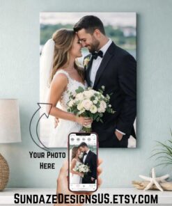 Wedding Photo Canvas Print – Personalized Wedding Canvas Wall Art – Custom Anniversary & Couple Gift