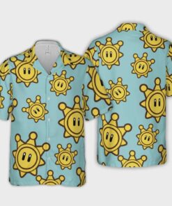 Shine Sprite Hawaiian Shirt, Mario Sunshine Gamer Vacation Aloha Shirt
