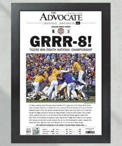 2025 LSU Tigers GRRR-8! College World Series Champions Framed Newspaper