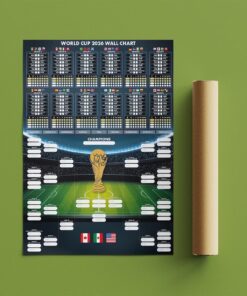 2026 World Cup Match Schedule Poster & Canvas, Soccer Tournament Bracket Chart