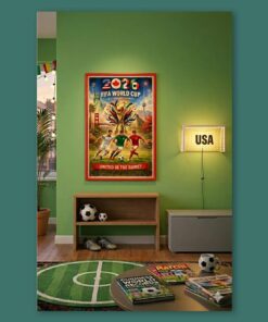 2026 World Cup Poster, Soccer Championship Wall Art, USA Mexico Canada Decor