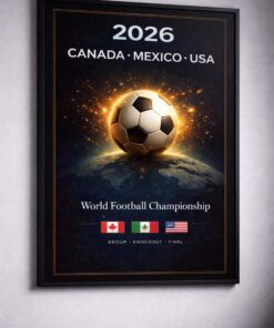 2026 World Cup Poster, USA Canada Mexico Football Championship Print