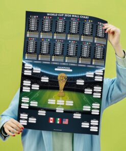 2026 World Soccer Schedule Poster, Global Tournament Bracket Chart, Sports Art
