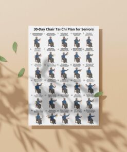 30 Day Chair Tai Chi for Seniors, Seated Mobility Chart, Gentle Workout Poster