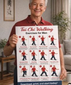 Tai Chi Walking Workout Chart Men Fitness Balance Exercise Wall Poster Art