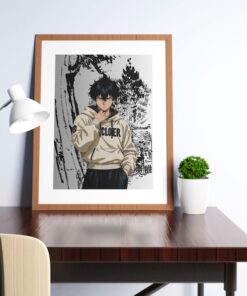 Anime Boy Streetwear Poster, Manga Character Wall Art