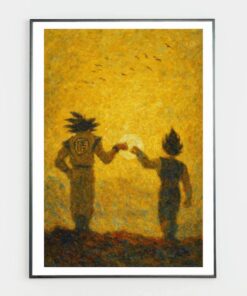 Anime Wall Art, Saiyan Duo Fist Bump Print, Gift for Anime Fans, Manga Room Decor