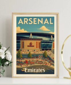 Arsenal Emirates Stadium Poster Vintage Football Wall Art Retro Premier League Print