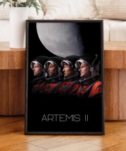 Artemis II Astronaut Moon Poster & Canvas, NASA Inspired Space Crew Wall Art Print