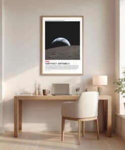 Artemis II Earthset Poster & Canvas, NASA Poster Artemis Mission, NASA Wall Art