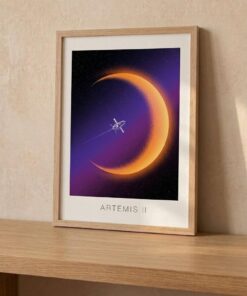 Artemis II NASA Mission Poster & Canvas, Deep Space Lunar Wall Art Decor