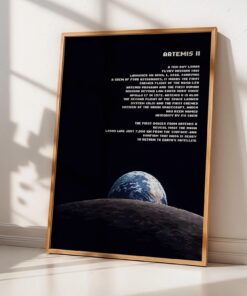 Artemis II Poster, NASA Moon Mission Canvas, Earthrise Space Wall Art, Artemis 2 Lunar Mission