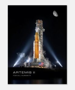Artemis II Poster, NASA Orion Spacecraft Wall Art, Moon Mission Canvas, Space Lover Gift