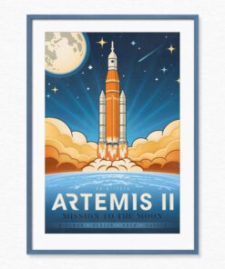 Artemis II Rocket Poster & Canvas, NASA Inspired School Classroom Wall Art