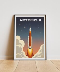 Artemis II Vintage Illustration Poster & Canvas
