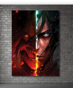 Attack on Titan Eren Yeager Metal Poster, Founding Titan Wall Art, Anime Decor Print