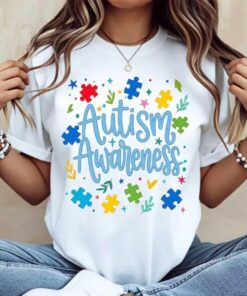 Autism Awareness Shirt Puzzle Piece Star Support Tee Neurodiversity Gift