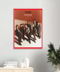 BTS Time Magazine Cover Poster Modern Korean Pop Art Wall Decor Framed Gift Idea