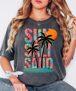 Beach Summer Shirt, Sun Salt Sand T-Shirt, Tropical Vacation Tee