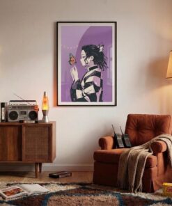 Butterfly Girl Poster, Matte Vertical Anime Wall Art
