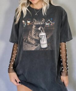 Cool Raccoon Monster Energy Drink Graphic Tee