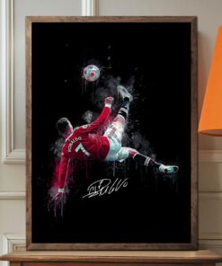 Cristiano Ronaldo Bicycle Kick Art Print, Iconic Football Poster, Minimalist Wall Decor