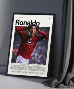 Cristiano Ronaldo Poster, Football Art Print, Sports Wall Decor, Football Legend